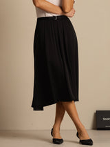 [Black] SilkSilky  19Momme Silk Skirt 003