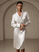 [Silver] SilkSilky  Long Sleeve Wrap Dress 004