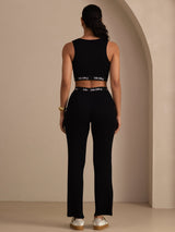 [Black] SilkSilky Sleeveless Crew Neck Women's Outfit Sets 002