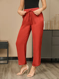 SilkSilky US 19Momme Silk Knitted Womens Pants Red 001