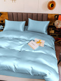 SilkSilky US 19Momme Pure Silk Bedding Set LightBlue 003