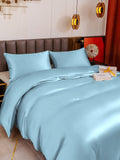 SilkSilky US 19Momme Pure Silk Bedding Set LightBlue 004