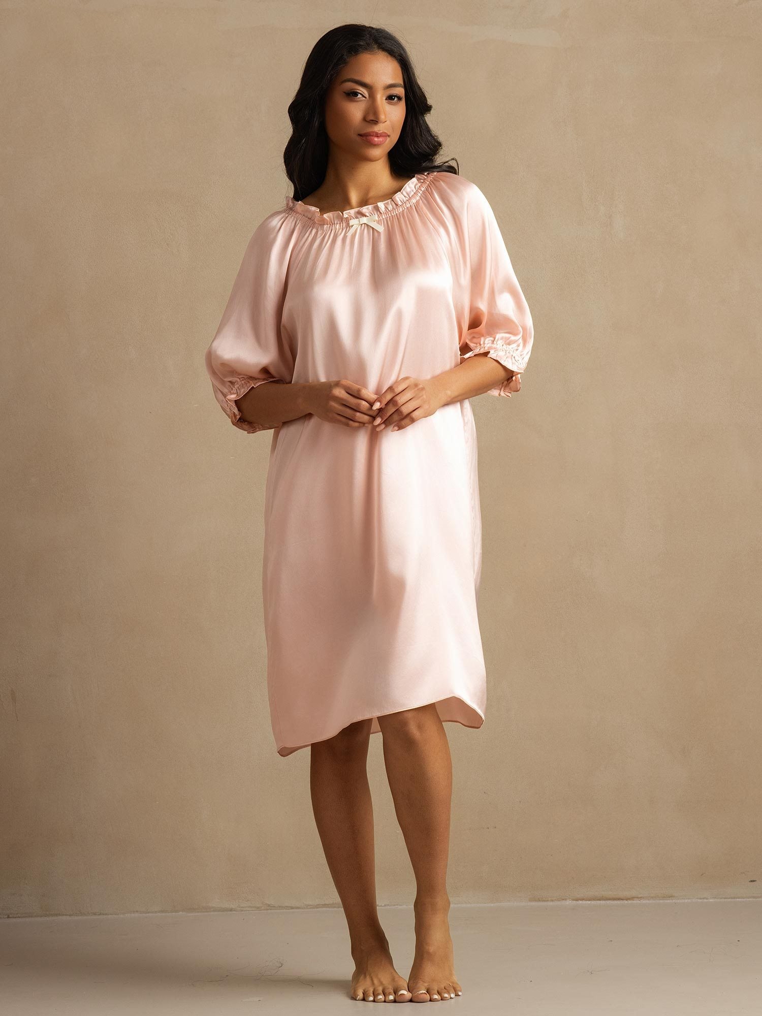 [LightPink] SilkSilky Pure Silk Nightgown 003