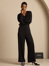 [Black] SilkSilky 19Momme Silk Womens Pants 007