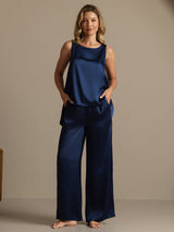 [Dark Blue] SilkSilky  Sleeveless Women's Pajamas 007