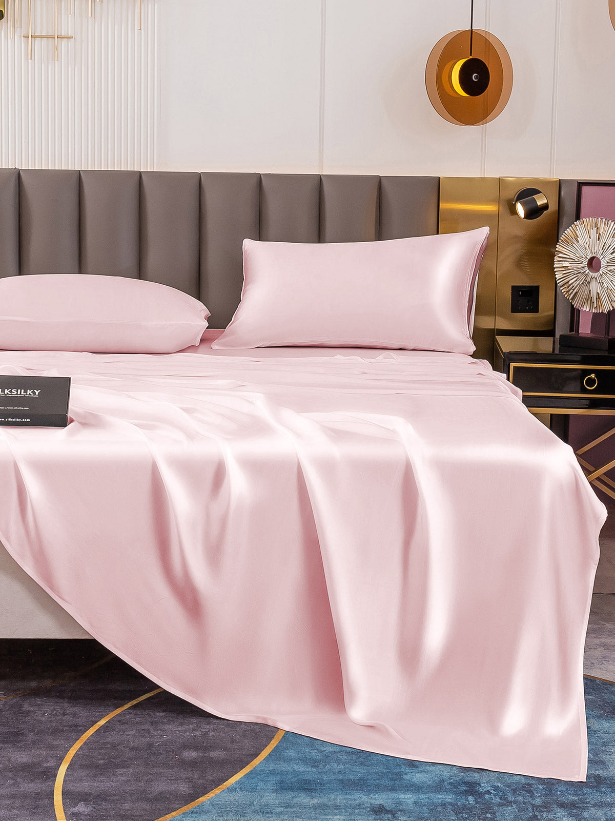 [Pink] SilkSilky  19Momme Pure Silk Bedding Set 006