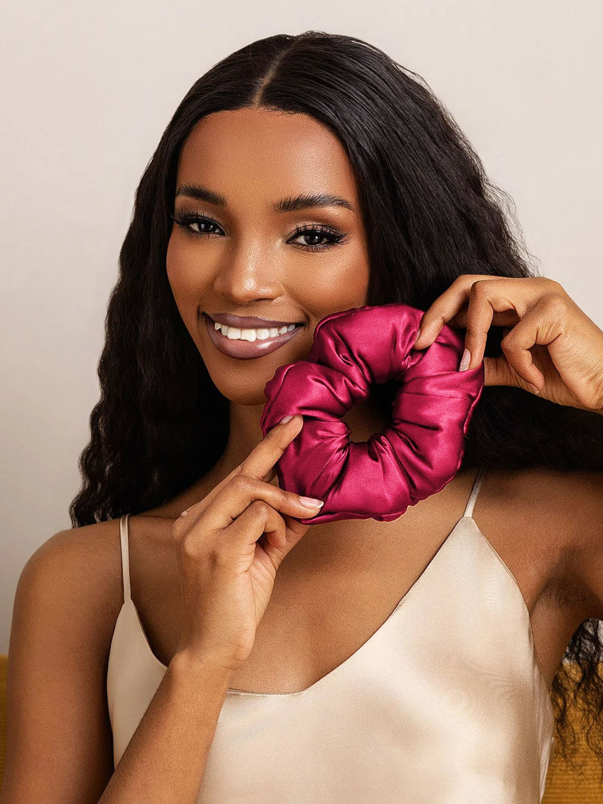 [Wine] SilkSilky  Pure Silk Scrunchie 001