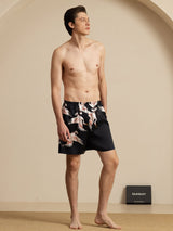 [Black] SilkSilky 19Momme Mens Sleep Bottoms 005