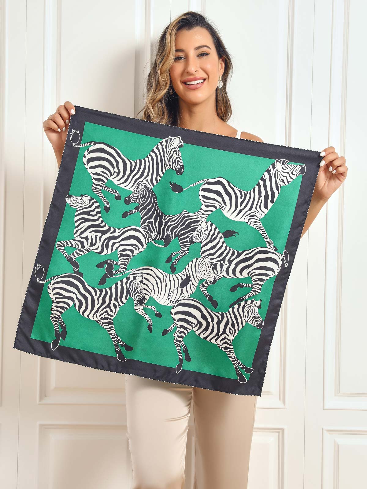 SilkSilky US Pure Silk Scarf DarkGreen 003