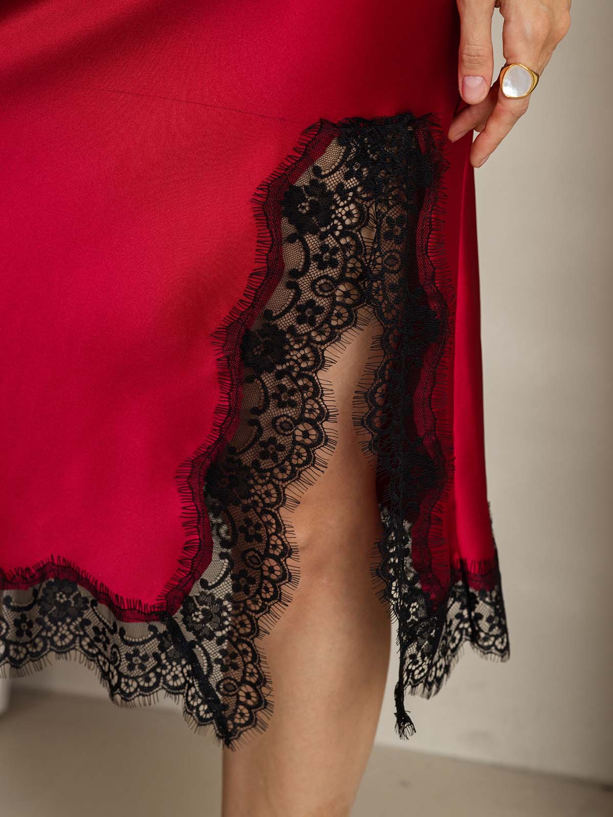 [Wine] SilkSilky  19Momme Silk Split Women''s Outfit Sets 004