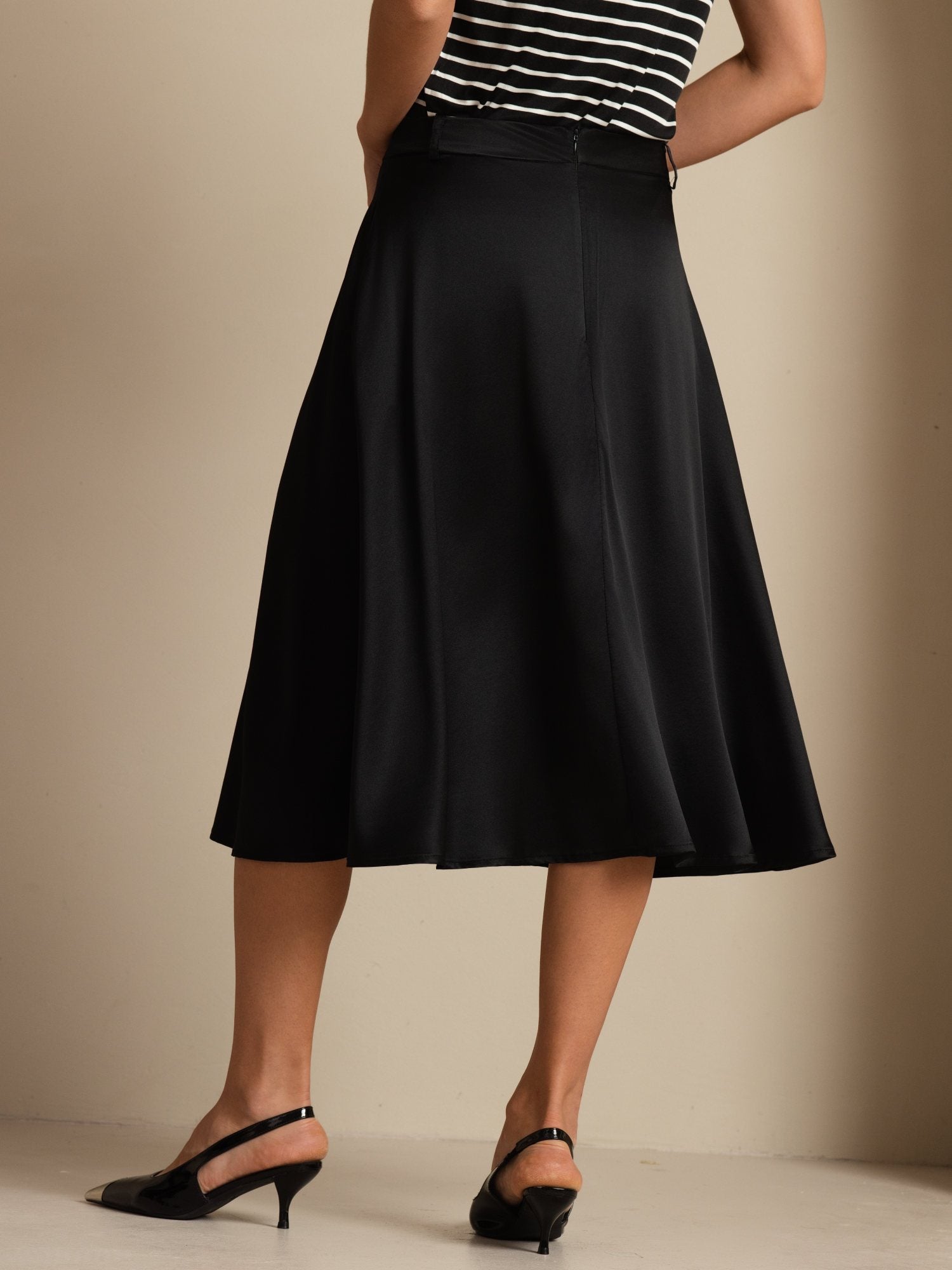 [Black] SilkSilky 19Momme Silk Skirt 002