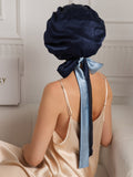 SilkSilky  Pure Silk Sleep Cap DarkBlue 001