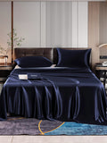 SilkSilky US 22Momme Pure Silk Bedding Set DarkBlue 001