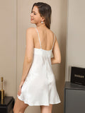 SilkSilky US Pure Silk Sleeveless Cowl Neck Dress White 002