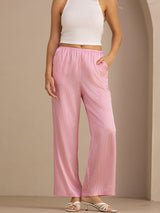 [Pink Pinstripe] SilkSilky Womens Pants 004