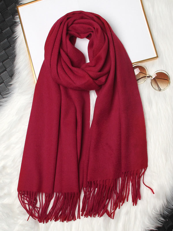 [Wine] SilkSilky  Wool Scarf 004