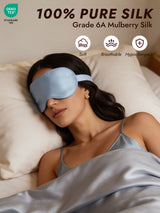 [Light Blue] SilkSilky  Pure Silk Eye Mask 002