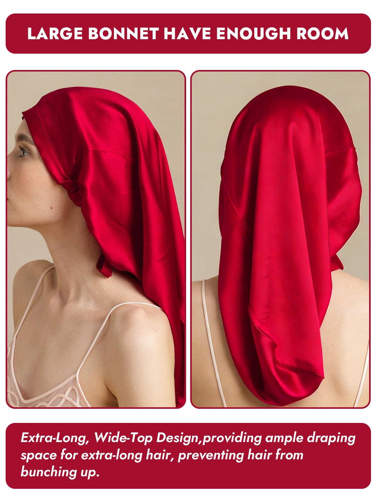 [Wine] SilkSilky  Pure Silk Sleep Cap 003