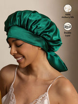 [Dark Green] SilkSilky  Sleep Cap 001