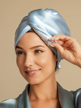 [Sky Blue] SilkSilky  Hair Towel Wrap 001
