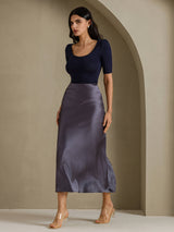 [Dark Gray] SilkSilky  Skirt 006