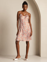 [Cherry] SilkSilky  Pure Silk V Neck Dress 001,