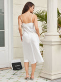 SilkSilky US Silk Sleeveless Cowl Neck Dress White 002