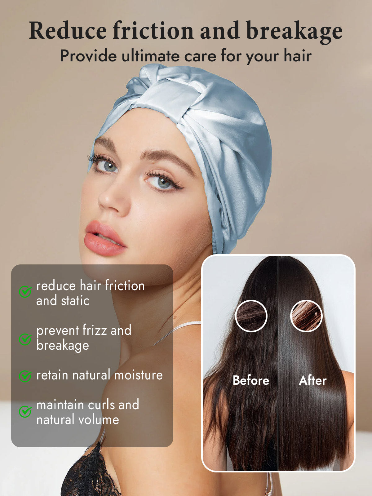 [Light Blue] SilkSilky  Sleep Cap 003