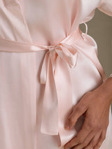 [Pink] SilkSilky  3/4 Sleeve Women's Robe 004