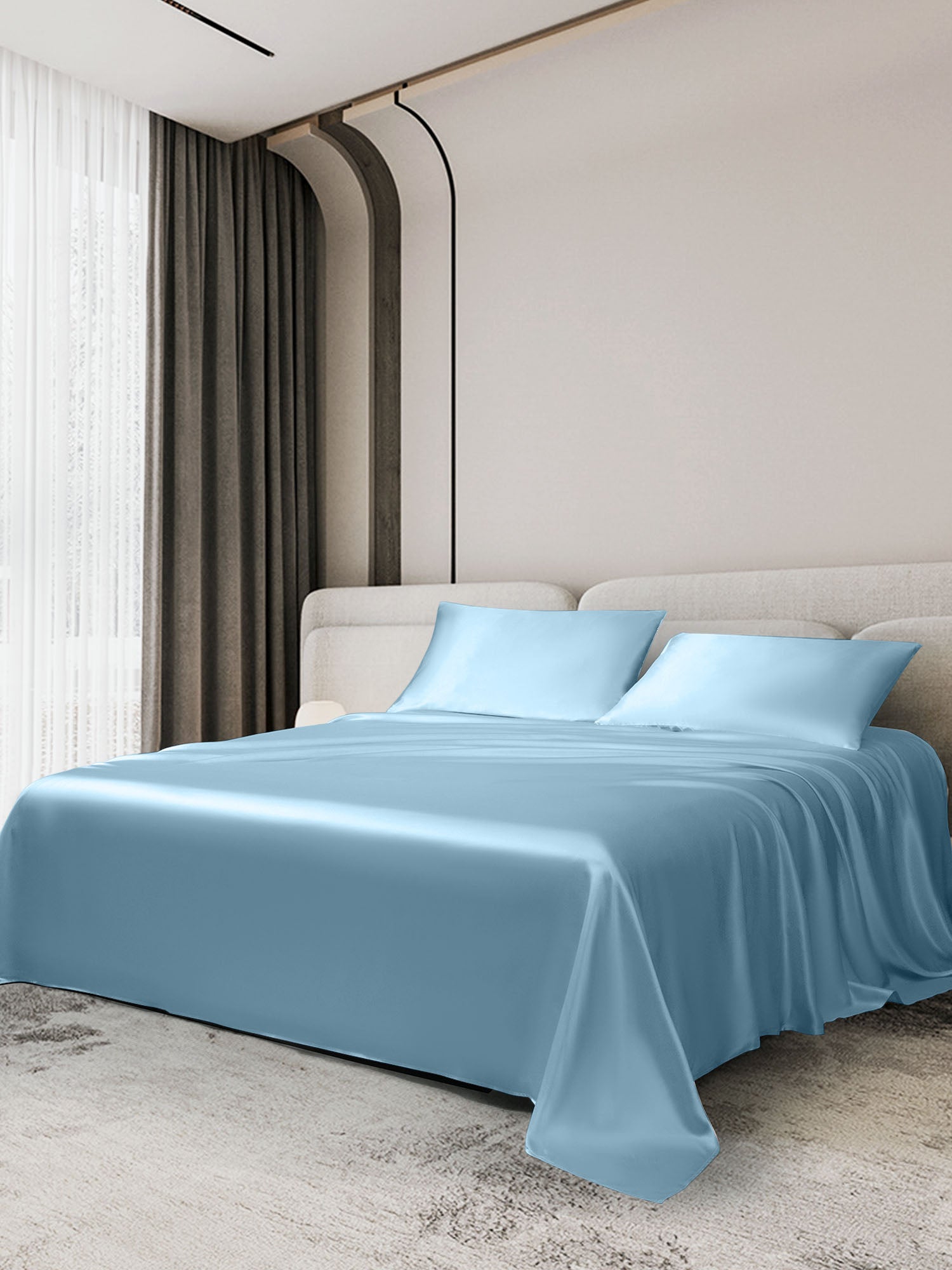 [Light Blue] SilkSilky  19Momme Bedding Set 002