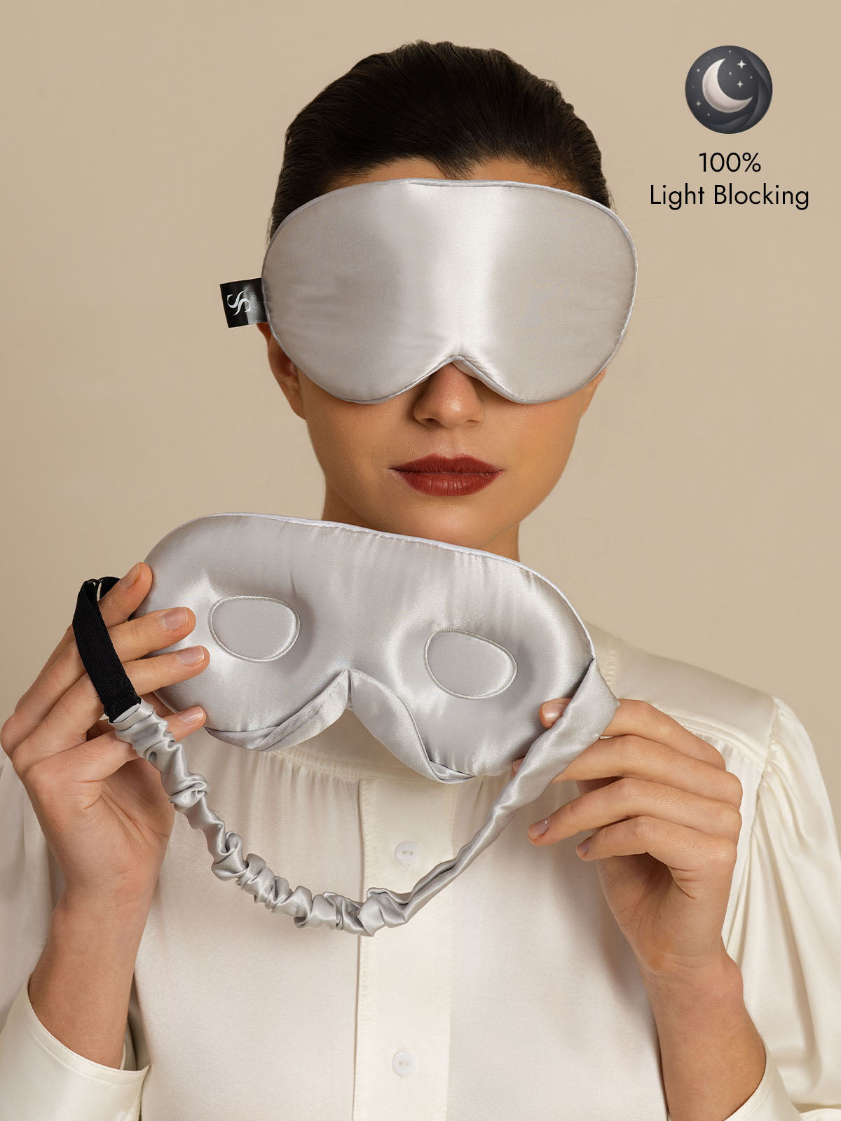 [Light Gray] SilkSilky  22Momme Eye Mask 001