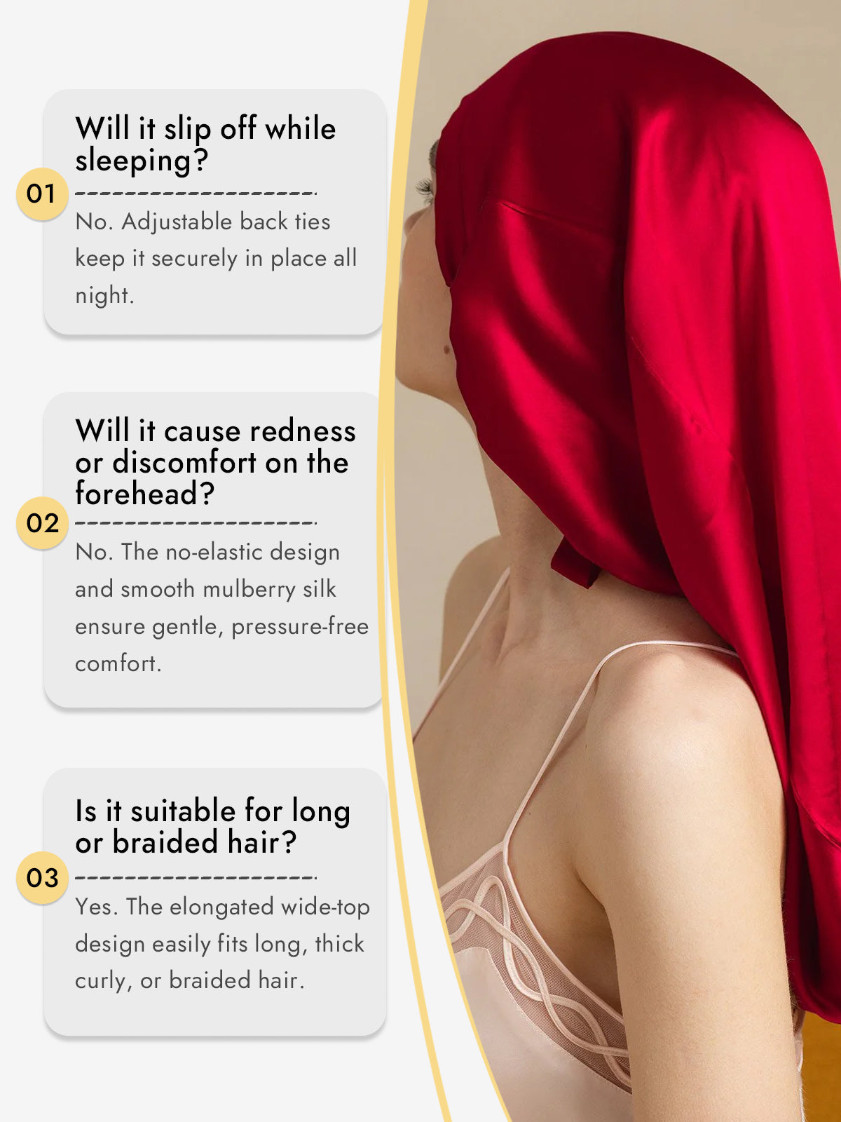 [Wine] SilkSilky  Pure Silk Sleep Cap 008