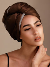 [Coffee] SilkSilky  Hair Towel Wrap 001