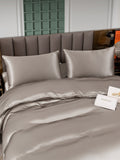 SilkSilky US 25Momme Pure Silk Bedding Set Gray 005