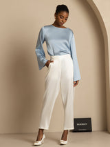 [White] SilkSilky  Women's Pants 006