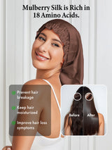 [Coffee] SilkSilky  Pure Silk Sleep Cap 003