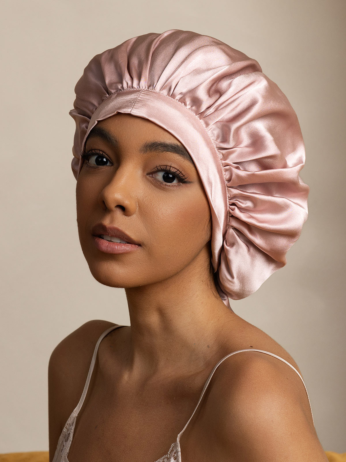 SilkSilky  Pure Silk Sleep Cap Pink 003