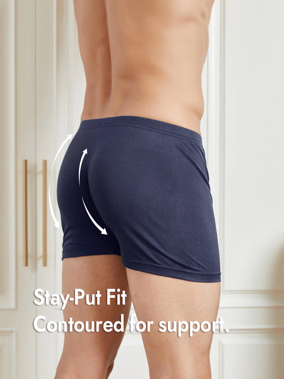 [Dark Blue] SilkSilky  100% Silk Jersey Men's Underwear 006