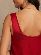 [Wine] SilkSilky  Sleeveless Women's Pajamas 002