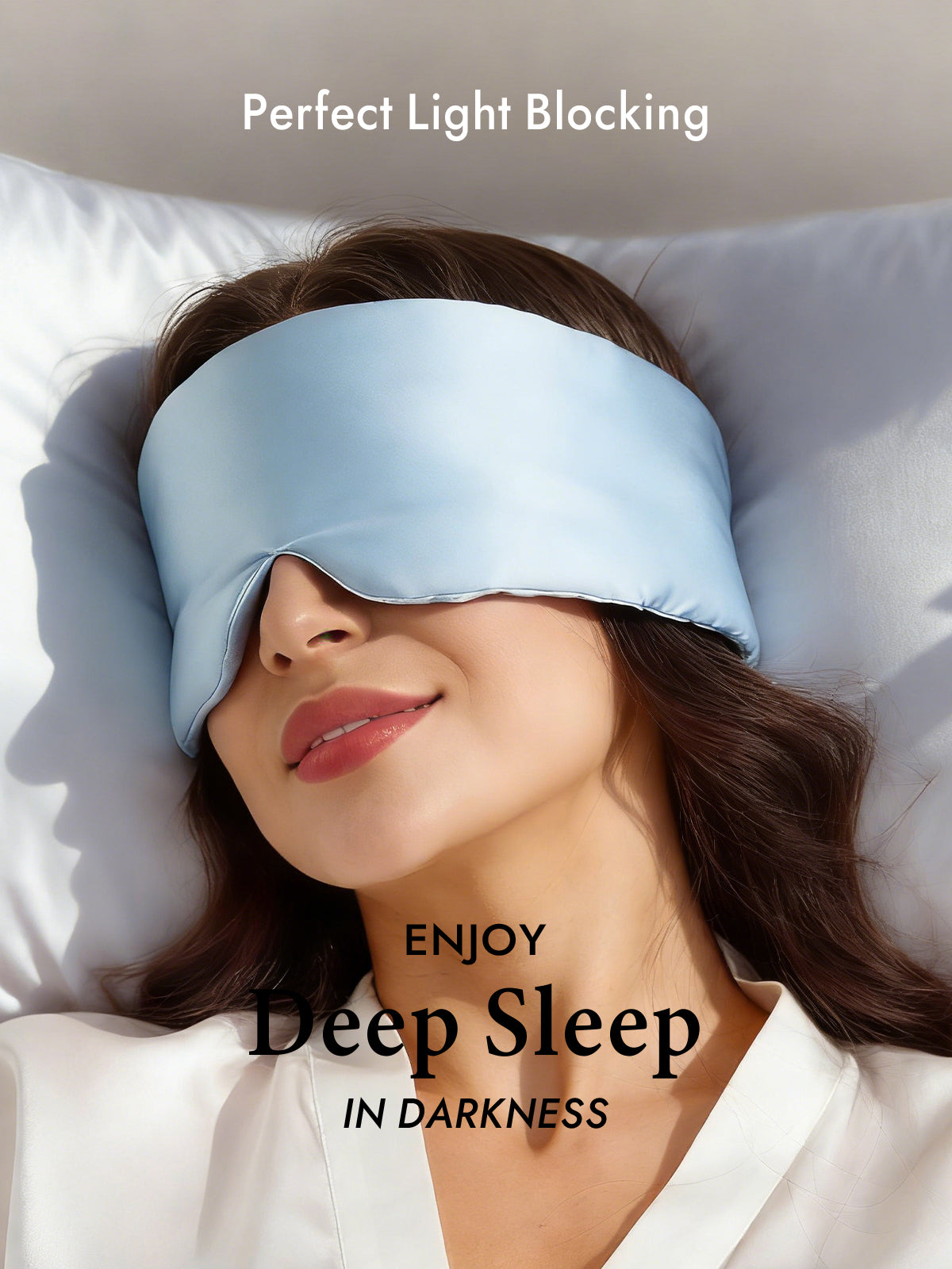 [Light Blue] SilkSilky  19Momme Pure Silk Eye Mask 003