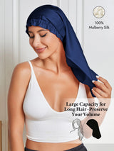 [Dark Blue] SilkSilky  Pure Silk Sleep Cap 001