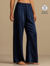 [Dark Blue] SilkSilky  19Momme Machine-Washable Silk Women's Sleep Pants 001