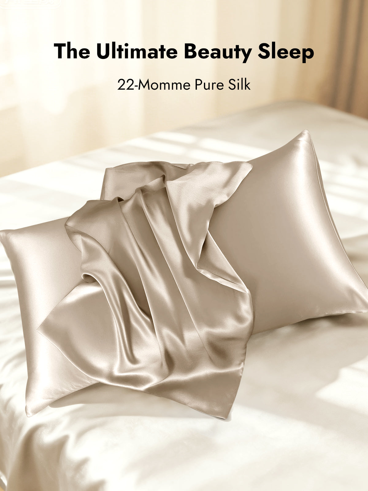 [Khaki] SilkSilky  22Momme Pillowcase 001