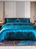 SilkSilky US 22Momme Pure Silk Bedding Set Teal 001