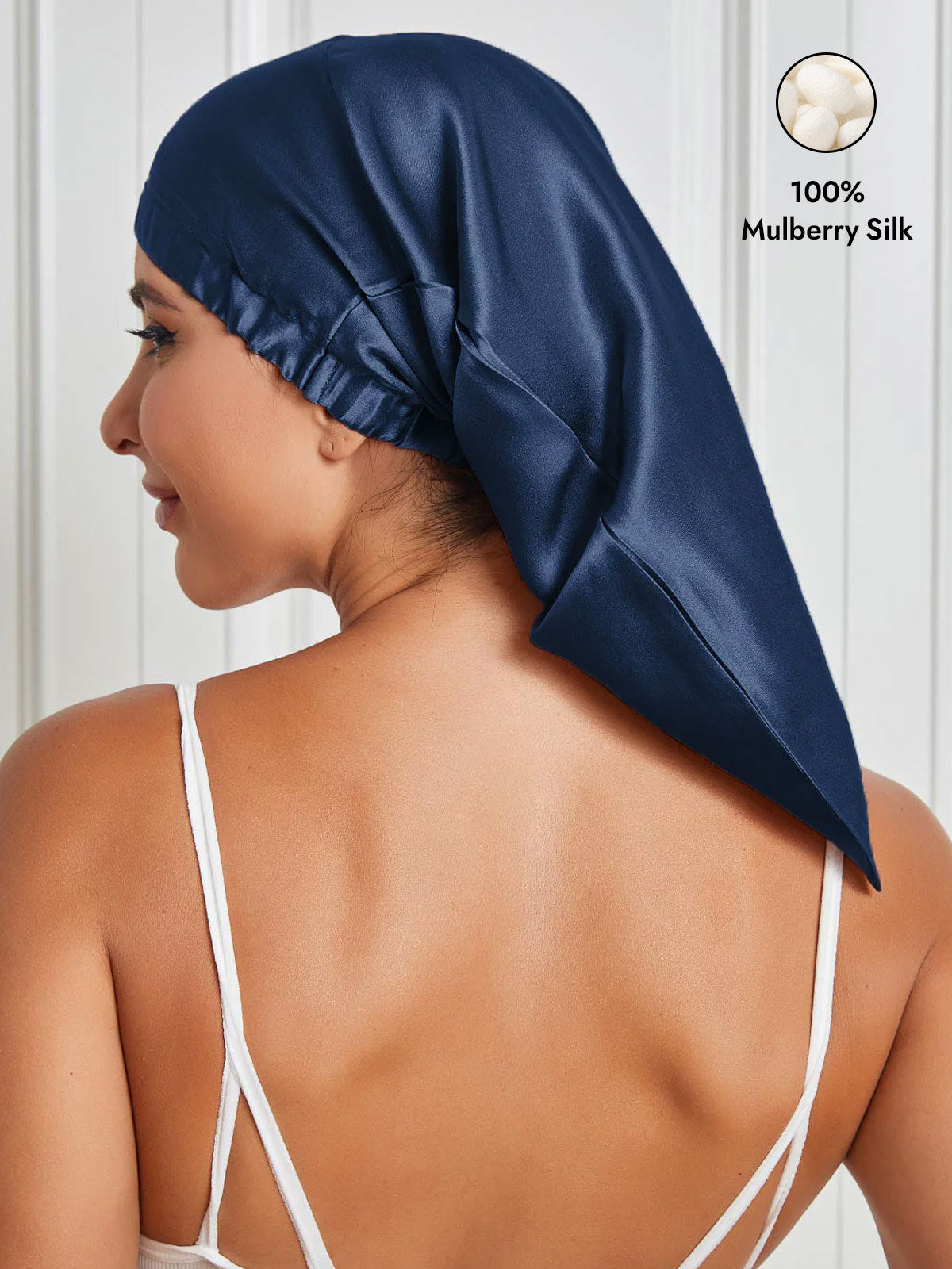 [Dark Blue] SilkSilky  Sleep Cap 001