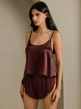 [Brown] SilkSilky  Spaghetti Strap Camisole Set 003