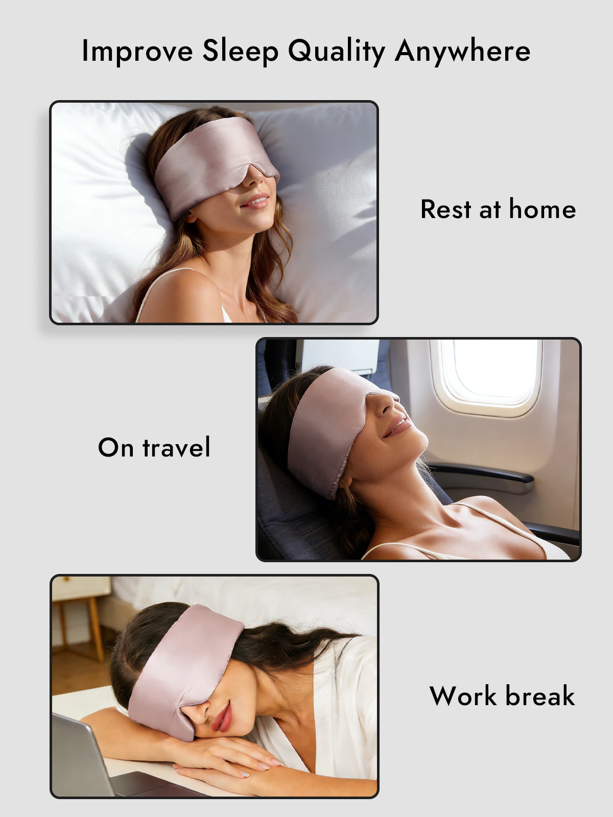 [Light Pink] SilkSilky  19Momme Pure Silk Eye Mask 006