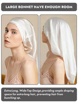 [White] SilkSilky  Pure Silk Sleep Cap 003