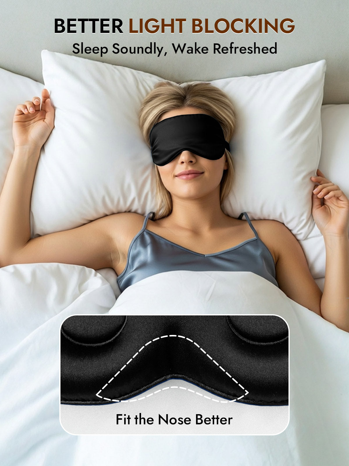 [Black] SilkSilky  Pure Silk Eye Mask 003
