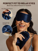 [Dark Blue] SilkSilky  Pure Silk Eye Mask 003